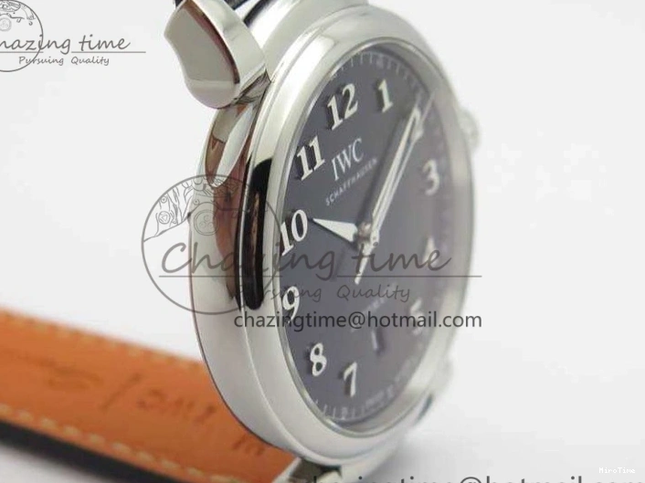 MIROTIME 0202 Tailored Da Vinci IW356601 SS MKF 1:1 Best Edition Black Dial On Black Leather Strap A 7231